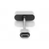 DIGITUS USB USB-C Splitter kaabel, type C - 3.5mm+type C M/F/F, 20cm Must