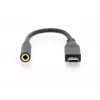 DIGITUS USB Type-C heliadapterkaabel, Type-C - 3,5 mm M/F, 20 cm Heli sisend/väljund, versioon 3.1, CE, must