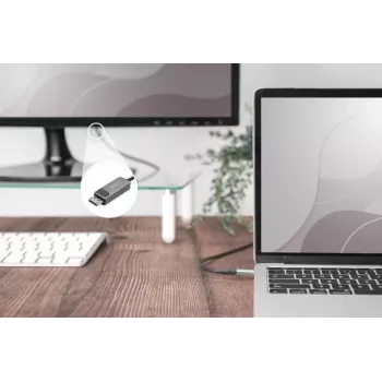 DIGITUS USB Type C DP adapterkaabel 8K@30Hz, HBR3, alumiiniumkorpuses, must, 2m