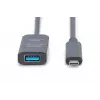 DIGITUS aktiivne USB-C pikenduskaabel - 10G USB 3.2 Gen2 USB-C - USB-A (M/F) - 5m