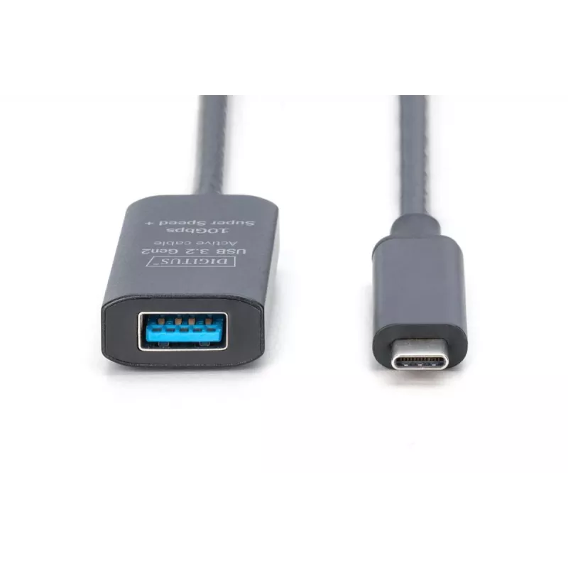 DIGITUS aktiivne USB-C pikenduskaabel - 10G USB 3.2 Gen2 USB-C - USB-A (M/F) - 5m