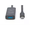 DIGITUS Aktiivne USB-C pikenduskaabel - 5G USB 3.2 Gen1 USB-C - USB-A (M/F) - 5m