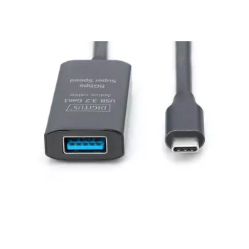 DIGITUS Aktiivne USB-C pikenduskaabel - 5G USB 3.2 Gen1 USB-C - USB-A (M/F) - 5m