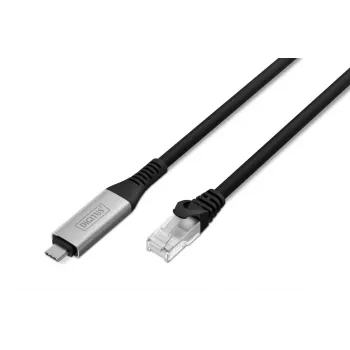 DIGITUS USB-C 3.2 Gen1 - RJ45 Etherneti kaabel - CAT6a S/FTP must - 3m