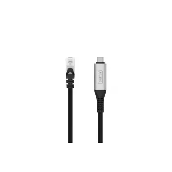 DIGITUS USB-C 3.2 Gen1 - RJ45 Etherneti kaabel - CAT6a S/FTP Must - 15m