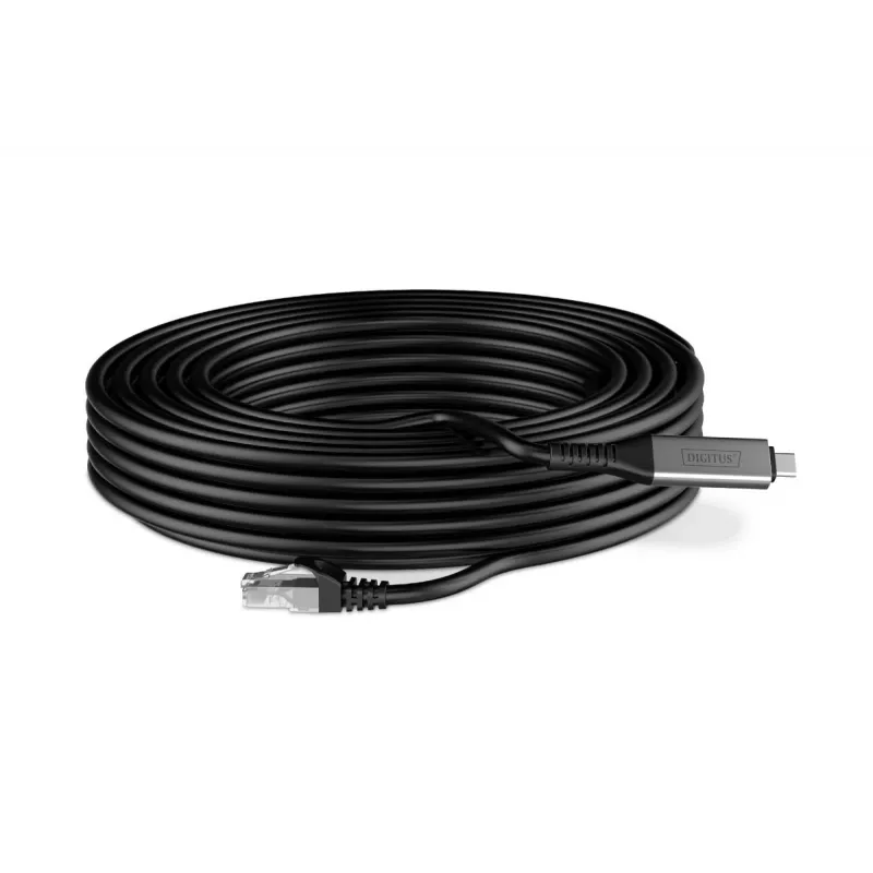 DIGITUS USB-C 3.2 Gen1 - RJ45 Etherneti kaabel - CAT6a S/FTP Must - 15m