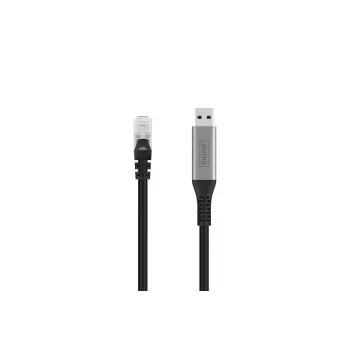 DIGITUS USB 3.2 Gen1 - RJ45 Etherneti kaabel - CAT6a S/FTP Must - 5m