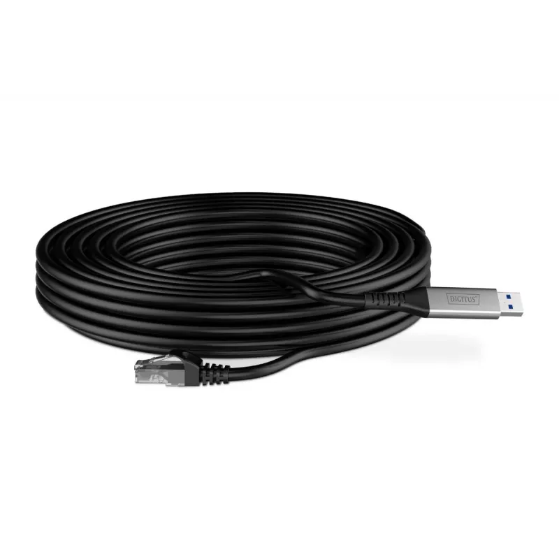 DIGITUS USB 3.2 Gen1 - RJ45 Etherneti kaabel - CAT6a S/FTP Must - 10m