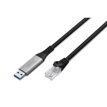 DIGITUS USB 3.2 Gen1 - RJ45 Etherneti kaabel - CAT6a S/FTP Must - 15m