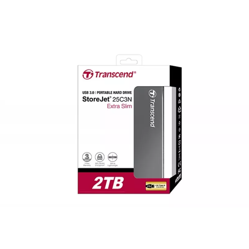 TRANSCEND Storejet 25c3 2TB raudhall