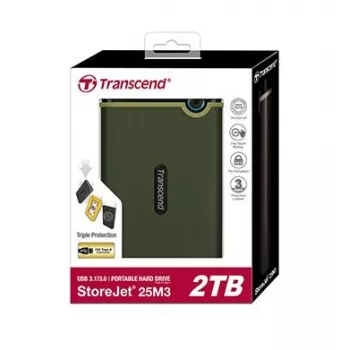 TRANSCEND Storejet 25m3 2TB SATA 2,5-tolline USB3.0 Military roheline