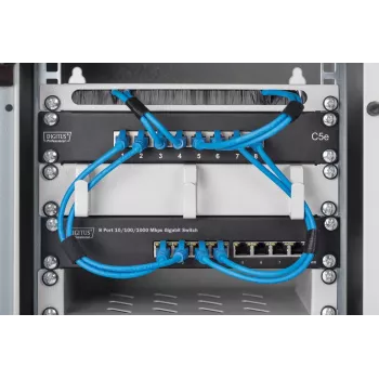DIGITUS 8-pordiline gigabitine Ethernet-kommutaator 10-tolline 8x10/100/1000 Mbps RJ45