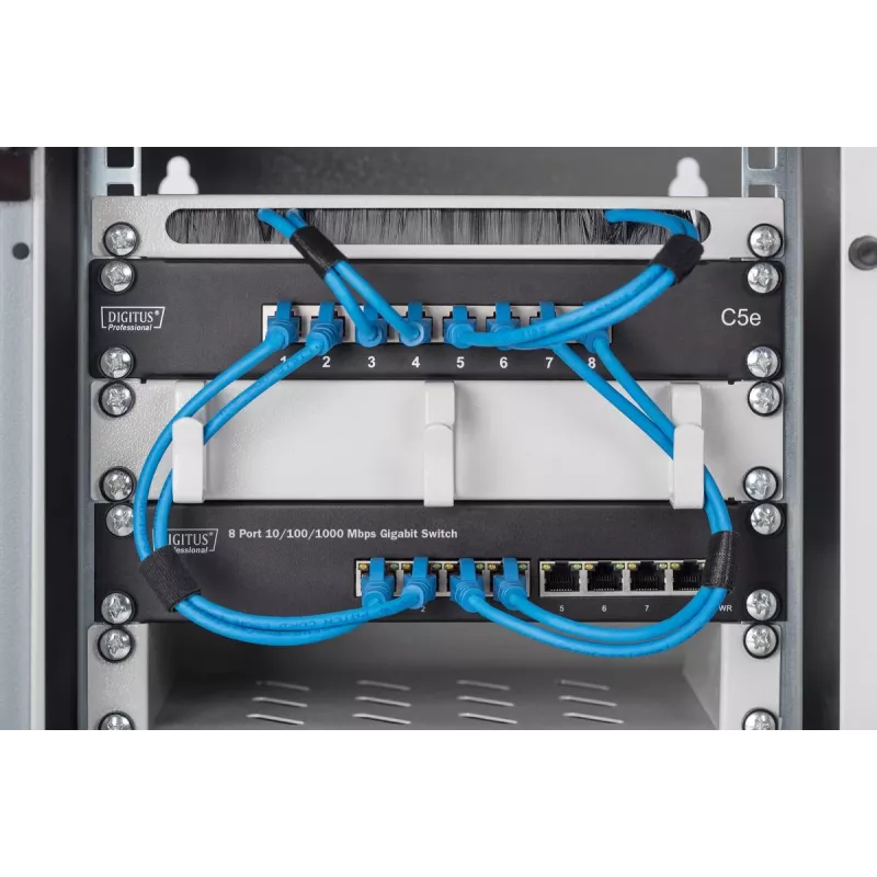 DIGITUS 8-pordiline gigabitine Ethernet-kommutaator 10-tolline 8x10/100/1000 Mbps RJ45