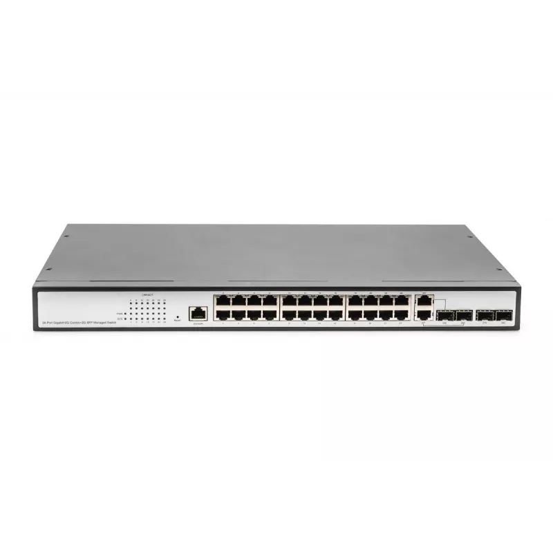 DIGITUS L2 hallatav Gigabit Etherneti kommutaator 24 pordiga + 2 komboga ja 2 SFP üleslingi pordiga