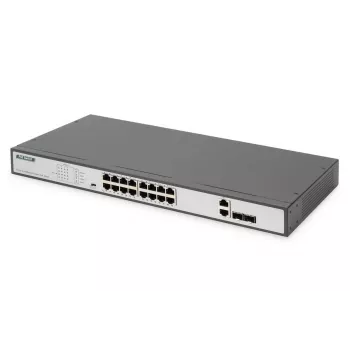 DIGITUS Fast Ethernet PoE Switch 16-pordiline PoE + 2 Combo. 250 W PoE eelarve