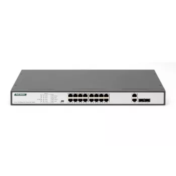 DIGITUS Fast Ethernet PoE Switch 16-pordiline PoE + 2 Combo. 250 W PoE eelarve