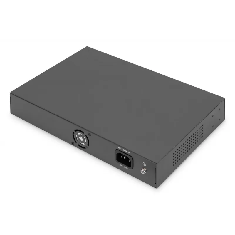 DIGITUS PoE-lüliti 16 porti 10/100 Mbps 16 x10/100Mbps PoE RJ45 porti, 1x GE RJ45, 1x SFP