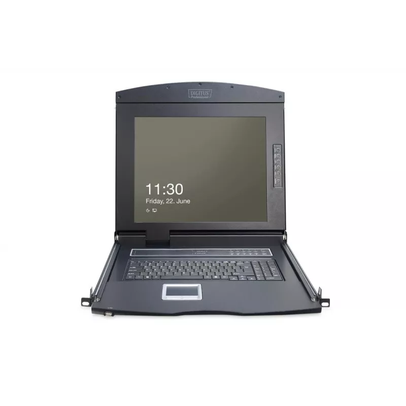 DIGITUS modulaarkonsool 17 TFT & puuteplaat ilma klaviatuurita ilma KVM-moodulita