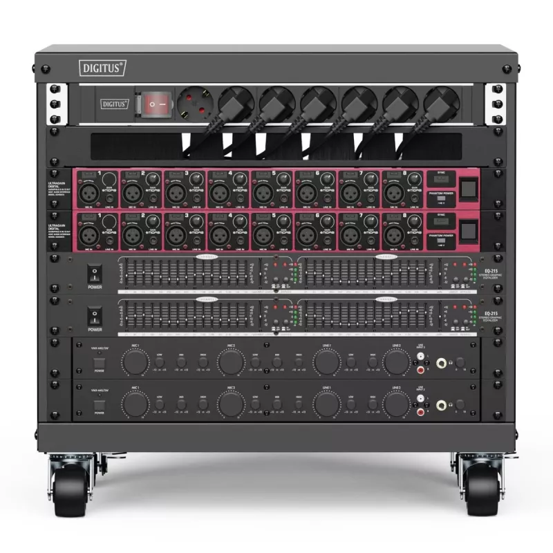 DIGITUS 8U AVS rack 420x507x460mm keermestatud kinnitusavad rattad must