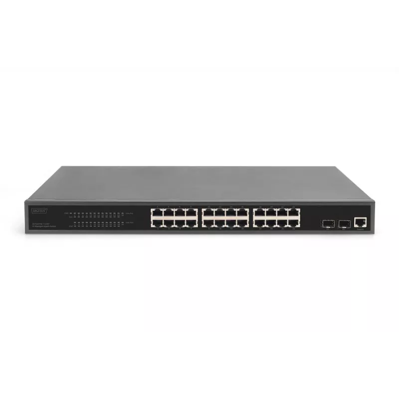 DIGITUS Gigabit Ethernet Switch PoE-sisestiga, 24 porti, L2 hallatav, 2 SFP üleslinki