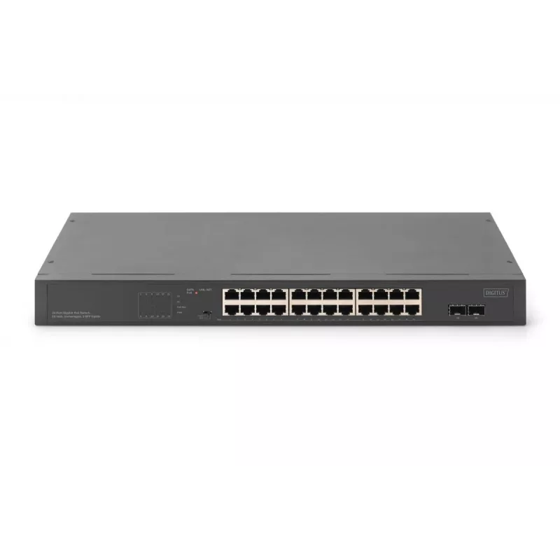 DIGITUS haldamata PoE-lüliti – 24-pordine gigabitine + 2-pordine gigabitine SFP