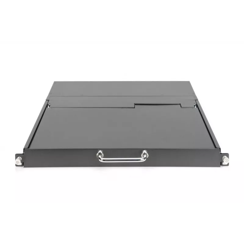 DIGITUS modulaarne HD LCD TFT konsool 1 pordiga KVM-iga, RAL 9005 must - GE klaviatuur