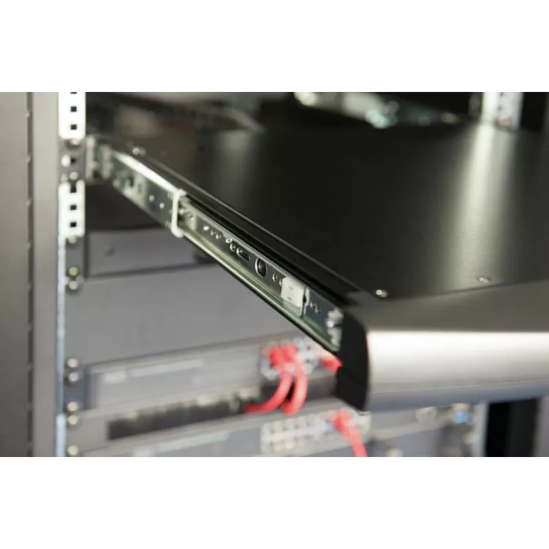 DIGITUS modulaarne HD LCD TFT konsool 1 pordiga KVM-iga, RAL 9005 must - GE klaviatuur