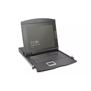 DIGITUS modulaarne 43,2 cm (19 tolli) HD TFT konsool 1 VGA pordiga. RAL 9005 must - GE klaviatuur