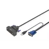 DIGITUS modulaarne 43,2 cm (19 tolli) HD TFT konsool 1 VGA pordiga. RAL 9005 must - GE klaviatuur