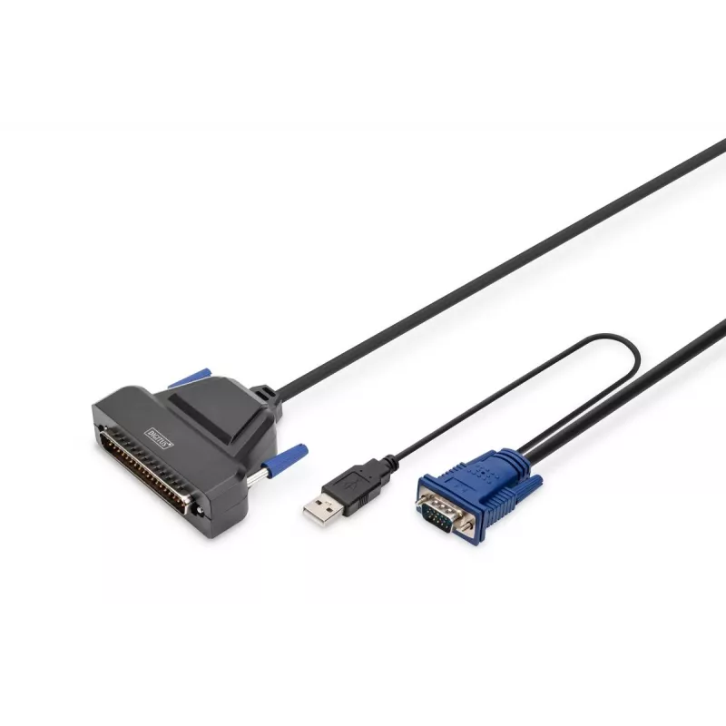 DIGITUS modulaarne 43,2 cm (19 tolli) HD TFT konsool 1 VGA pordiga. RAL 9005 must - GE klaviatuur