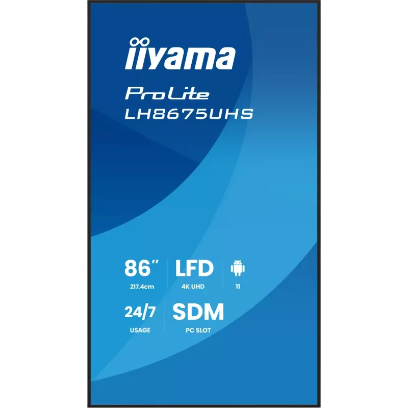 Digitaalne infokuva iiyama 86 tolli 4K UHD LCD Android 24/7
