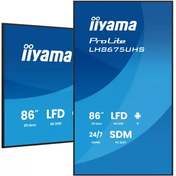 Digitaalne infokuva iiyama 86 tolli 4K UHD LCD Android 24/7