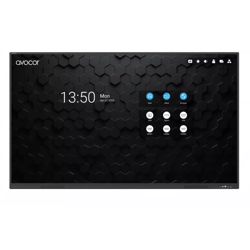 AVOCOR Avs-8610 86-tolline 4K klaasist LED-interaktiivne ekraan
