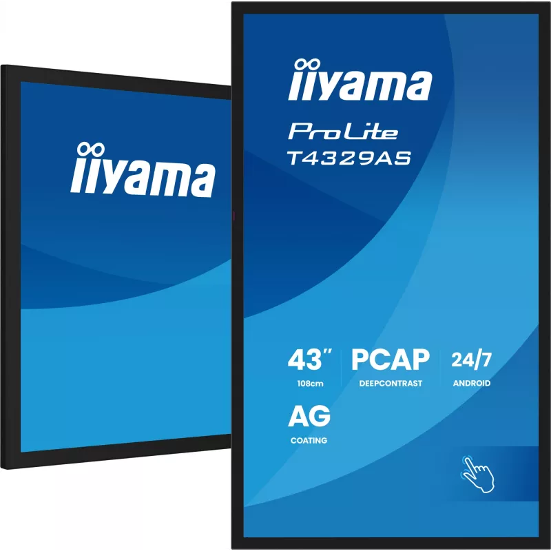 iiyama T4329AS-B1AG arvutimonitor 108 cm (42,5 tolli) 3840 x 2160 pikslit 4K Ultra HD LED puuteekraan Must