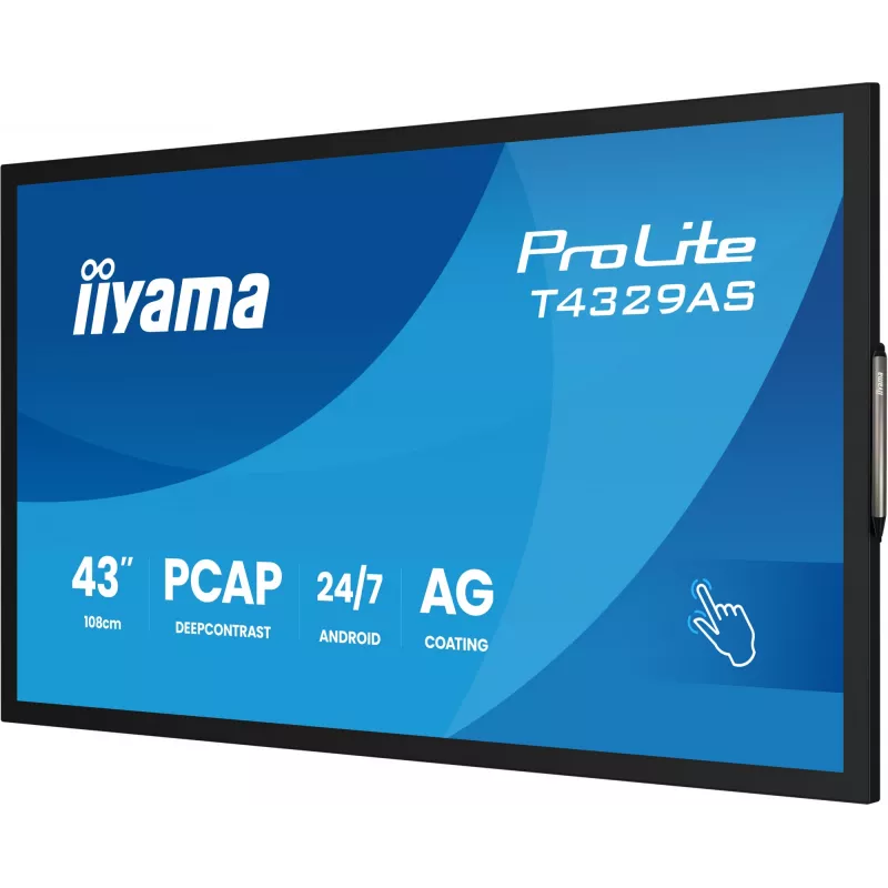 iiyama T4329AS-B1AG arvutimonitor 108 cm (42,5 tolli) 3840 x 2160 pikslit 4K Ultra HD LED puuteekraan Must