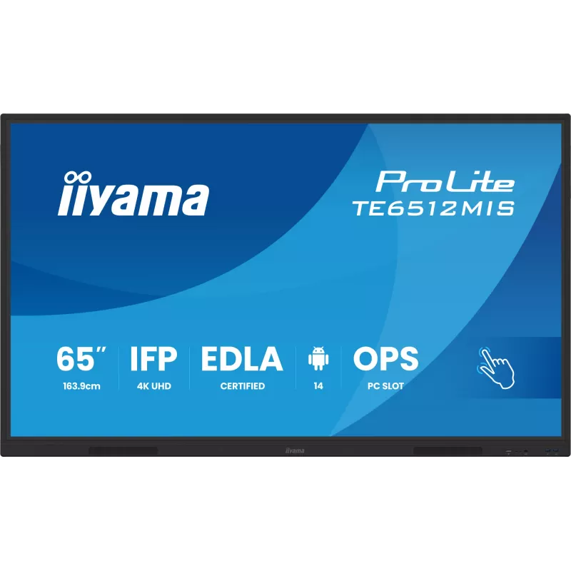 iiyama TE6512MIS-B4AG Signage-ekraan Kiosk-kujundus 165,1 cm (65 tolli) LCD Wi-Fi 400 cd/m² 4K Ultra HD Must Puuteekraan Sisseehitatud protsessor Android 24/7