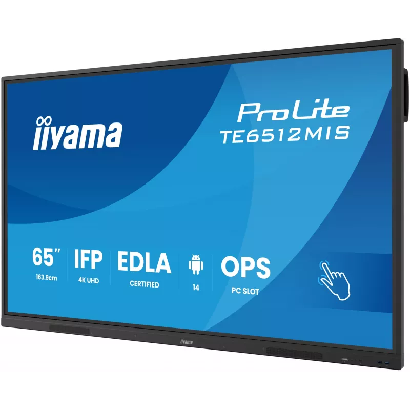 iiyama TE6512MIS-B4AG Signage-ekraan Kiosk-kujundus 165,1 cm (65 tolli) LCD Wi-Fi 400 cd/m² 4K Ultra HD Must Puuteekraan Sisseehitatud protsessor Android 24/7