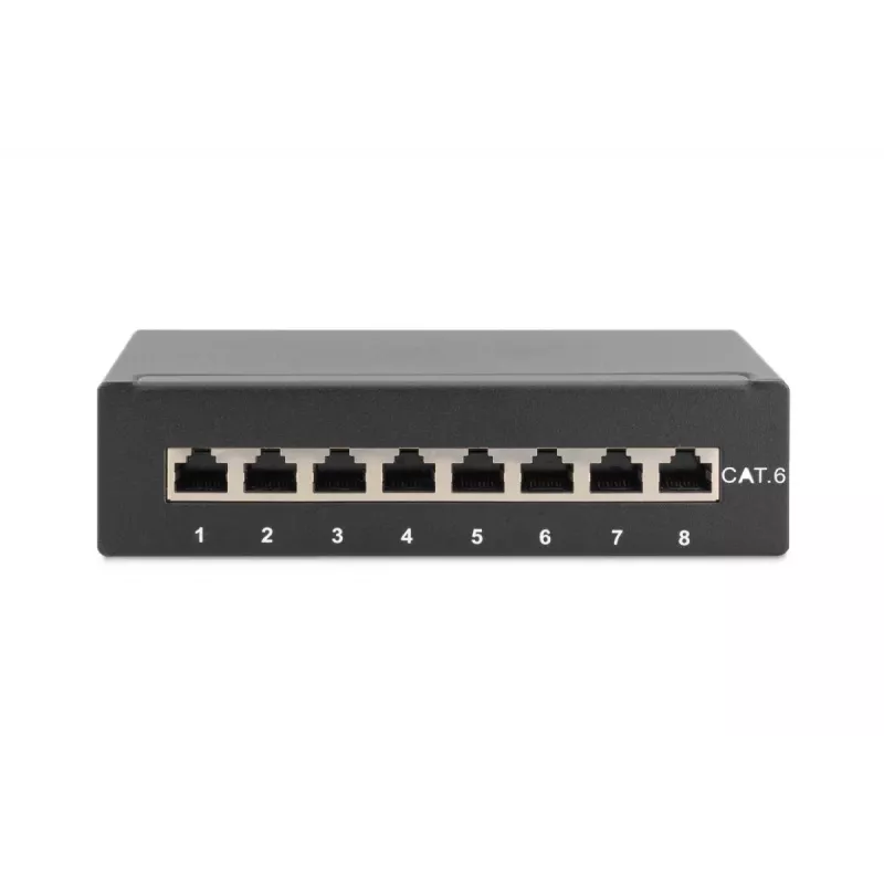 DIGITUS Patch-paneel CAT6 8-port varjestatud must