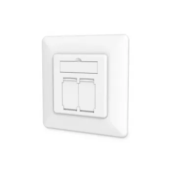 DIGITUS CAT6A klassi EA võrgu pesa, varjestatud 2x RJ45, LSA, puhas valge, tasapinnaline paigaldus, 8 suunda