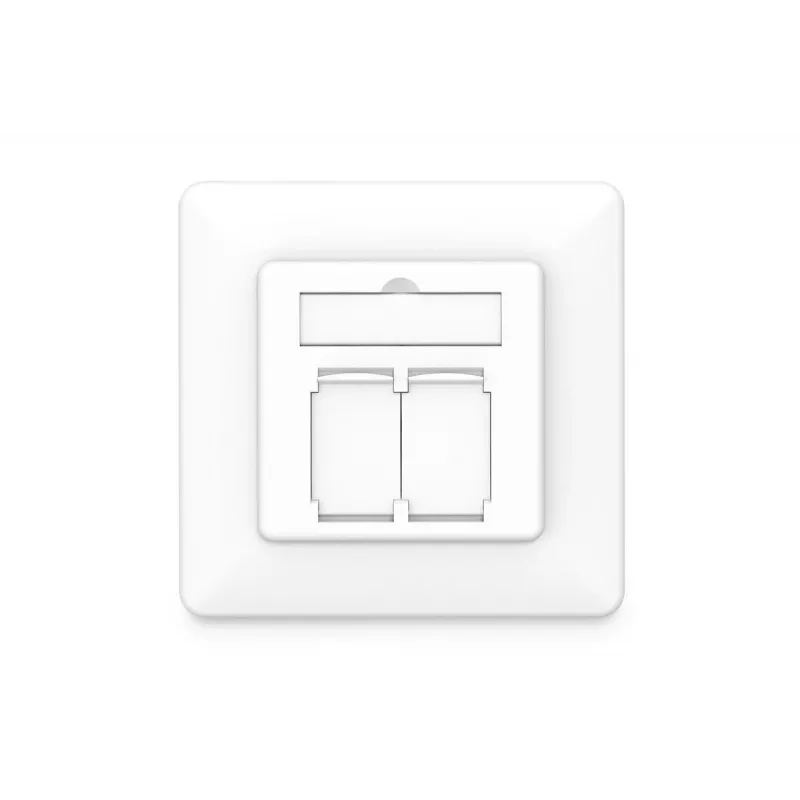DIGITUS CAT6A klassi EA võrgu pesa, varjestatud 2x RJ45, LSA, puhas valge, tasapinnaline paigaldus, 8 suunda
