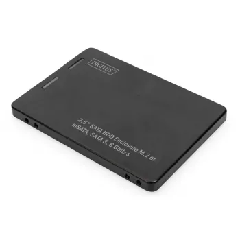 DIGITUS HDD-korpus 2,5-tolline SATA - M.2 või mSATA SATA 3 6 Gbit/s, kirjutamiskiirus kuni 520 MB/s