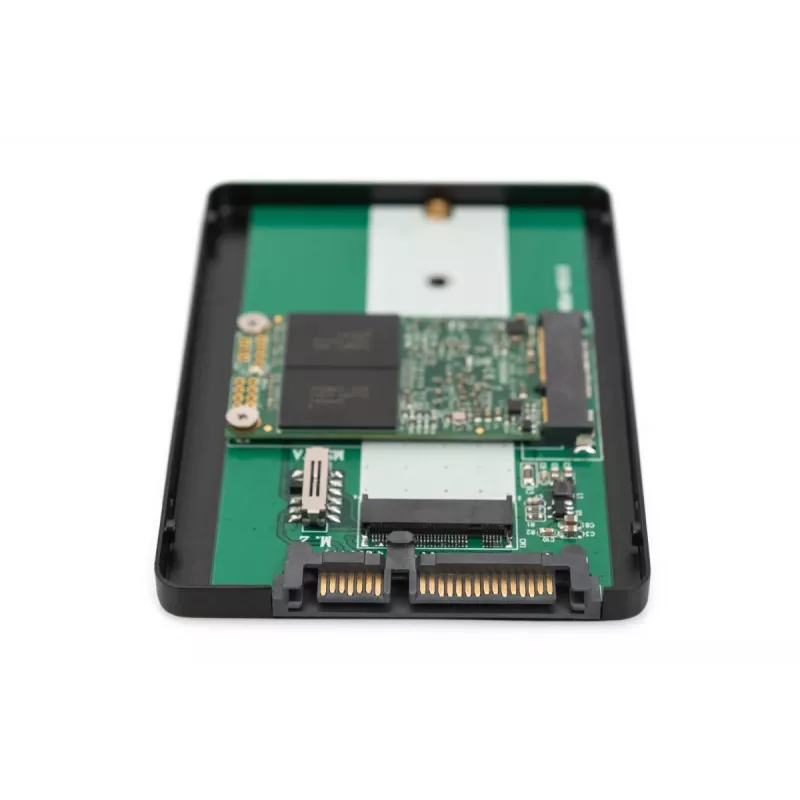 DIGITUS HDD-korpus 2,5-tolline SATA - M.2 või mSATA SATA 3 6 Gbit/s, kirjutamiskiirus kuni 520 MB/s