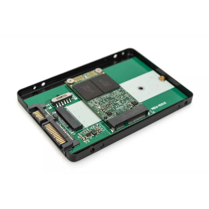 DIGITUS HDD-korpus 2,5-tolline SATA - M.2 või mSATA SATA 3 6 Gbit/s, kirjutamiskiirus kuni 520 MB/s