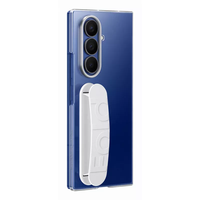 Samsungi kaitsev läbipaistev haardekohvriga ümbris Samsung Galaxy Fold7-le, läbipaistev