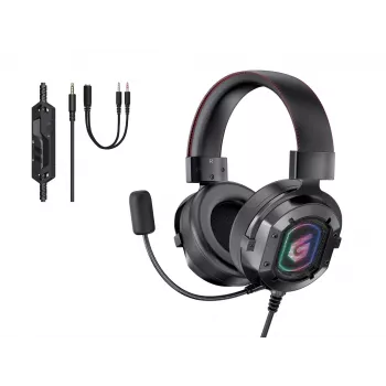 Conceptronic ATHAN stereokõlaritega mängukõrvaklapid, juhtmega, 20–20000 Hz, mängimiseks, 477 g, peakomplekt, must