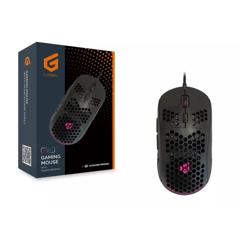 Conceptronic DJEBBEL 6D mänguhiir kärgstruktuuriga kestaga, 6400 DPI