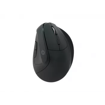 Conceptronic LORCAN ERGO 6-nupuga ergonoomiline Bluetooth-hiir, paremakäeline, vertikaalne disain, optiline, Bluetooth, 1600 DPI, must