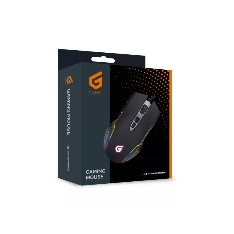 Conceptronic 7D mänguhiir USB, 7200 DPI, paremakäeline, optiline, USB Type-A, 7200 DPI, must