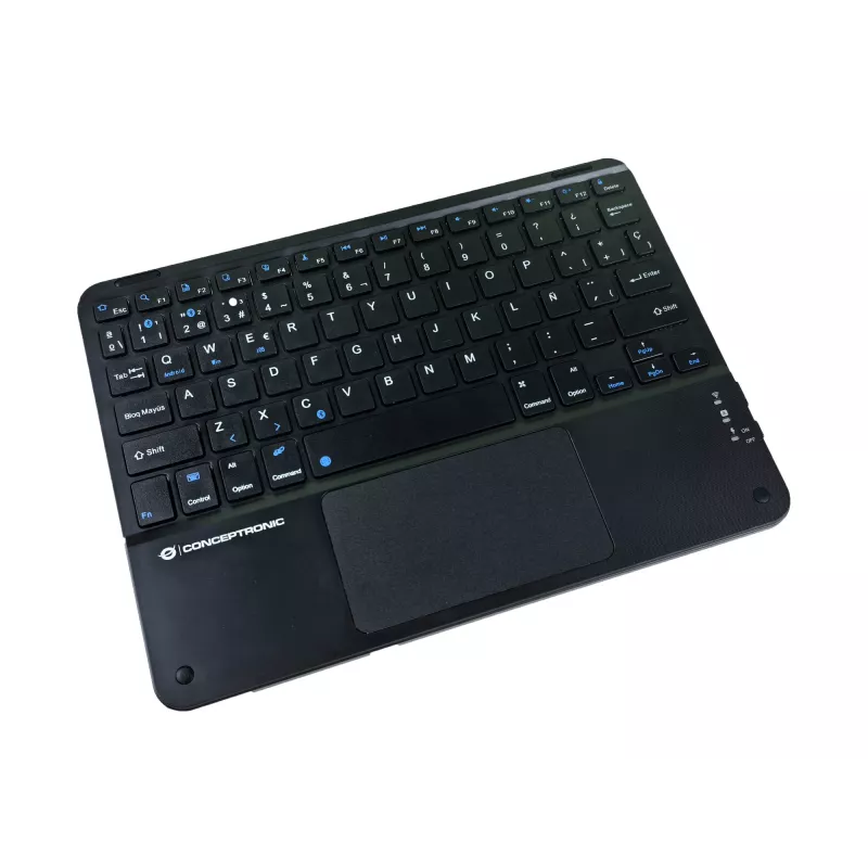 Conceptronic TOBIN01BES 10-tolline Bluetooth-puuteplaadiga klaviatuur, QWERTY Hispaania