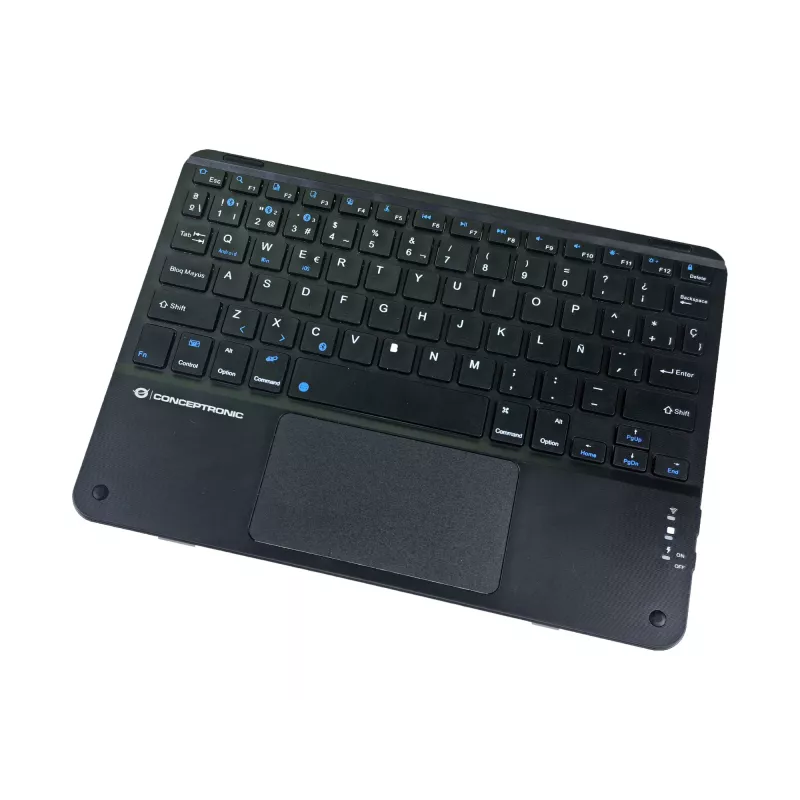 Conceptronic TOBIN01BES 10-tolline Bluetooth-puuteplaadiga klaviatuur, QWERTY Hispaania